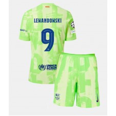 Barcelona Robert Lewandowski #9 Tredjedraktsett Barn 2024-25 Kortermet (+ korte bukser)